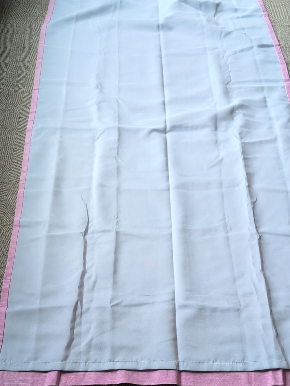 Pottery Barn Kids Evelyn Pink Linen Blend Blackout Curtains Panel Pair 44" x 84" - Picture 11 of 14